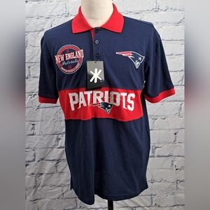 NWT Klew NFL Apparel New England Patriots Polo Shirt 60 Anniv Football  sz Large